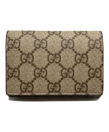 GUCCI（グッチ）の古着「GGエンブレムカードケース」｜ベージュ