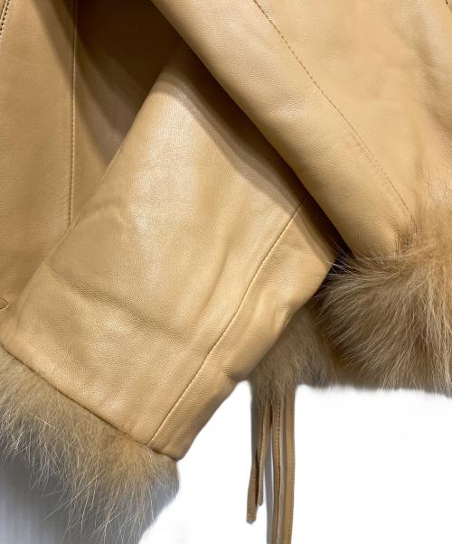 BALMAN（バルマン）BALMAN (バルマン) シープレザージャケット ベージュ サイズ:7の古着・服飾アイテム