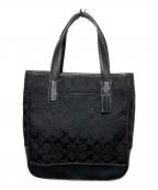 COACHコーチ）の古着「シグネチャートートバッグ」｜ブラック