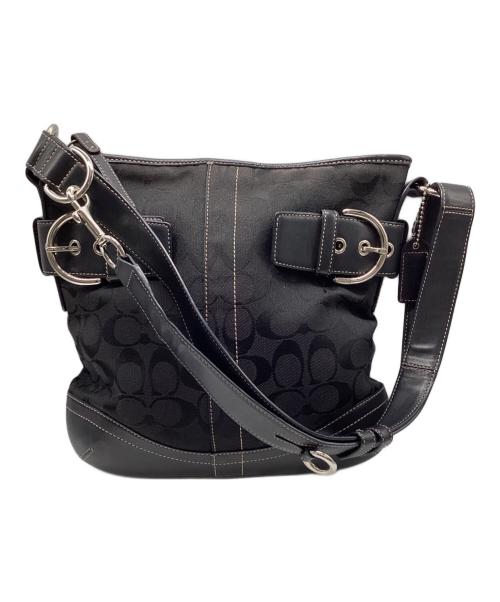 COACH（コーチ）COACH (コーチ) シグネチャーワンショルダーバッグ ブラックの古着・服飾アイテム