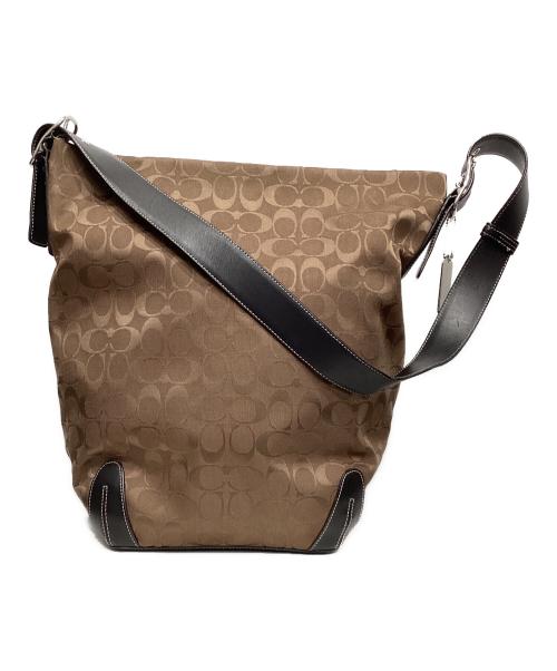 COACH（コーチ）COACH (コーチ) シグネチャーダッフルショルダーバッグ ブラウンの古着・服飾アイテム