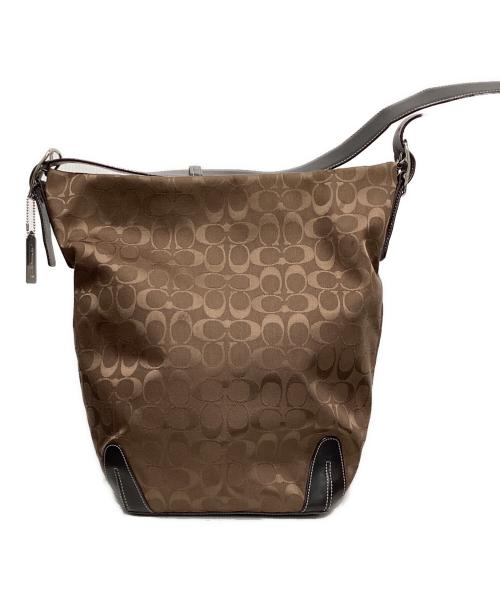 COACH（コーチ）COACH (コーチ) シグネチャーダッフルショルダーバッグ ブラウンの古着・服飾アイテム