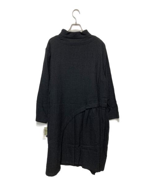 慈雨（ジウ）慈雨 (ジウ) ウールワンピース ブラック サイズ:40の古着・服飾アイテム