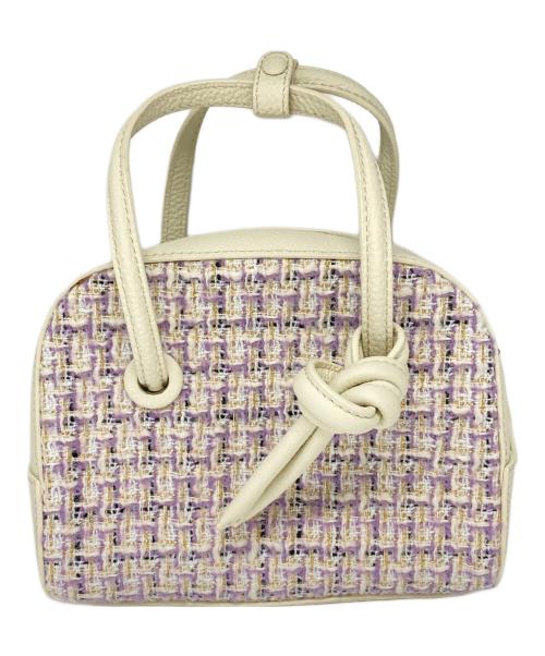 VASIC（ヴァジック）VASIC (ヴァジック) 別注 APERO MINI MINI ツイードハンドバッグ パープル×アイボリーの古着・服飾アイテム