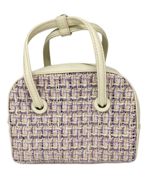VASIC（ヴァジック）VASIC (ヴァジック) 別注 APERO MINI MINI ツイードハンドバッグ パープル×アイボリーの古着・服飾アイテム