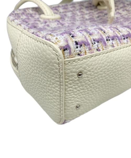 VASIC（ヴァジック）VASIC (ヴァジック) 別注 APERO MINI MINI ツイードハンドバッグ パープル×アイボリーの古着・服飾アイテム
