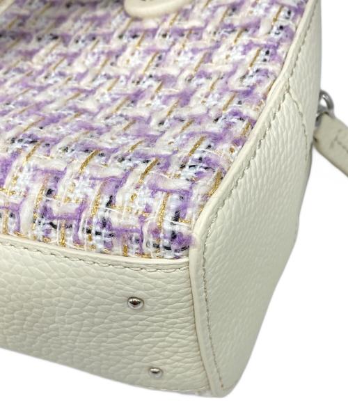 VASIC（ヴァジック）VASIC (ヴァジック) 別注 APERO MINI MINI ツイードハンドバッグ パープル×アイボリーの古着・服飾アイテム
