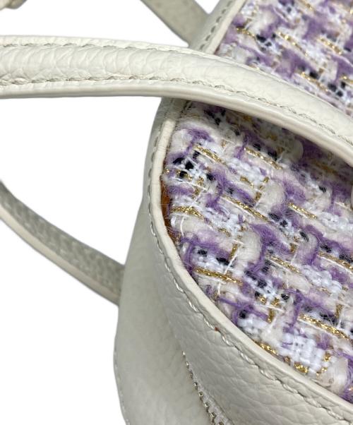 VASIC（ヴァジック）VASIC (ヴァジック) 別注 APERO MINI MINI ツイードハンドバッグ パープル×アイボリーの古着・服飾アイテム