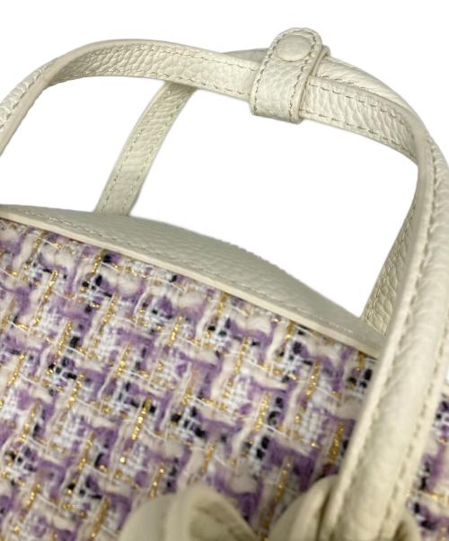 VASIC（ヴァジック）VASIC (ヴァジック) 別注 APERO MINI MINI ツイードハンドバッグ パープル×アイボリーの古着・服飾アイテム