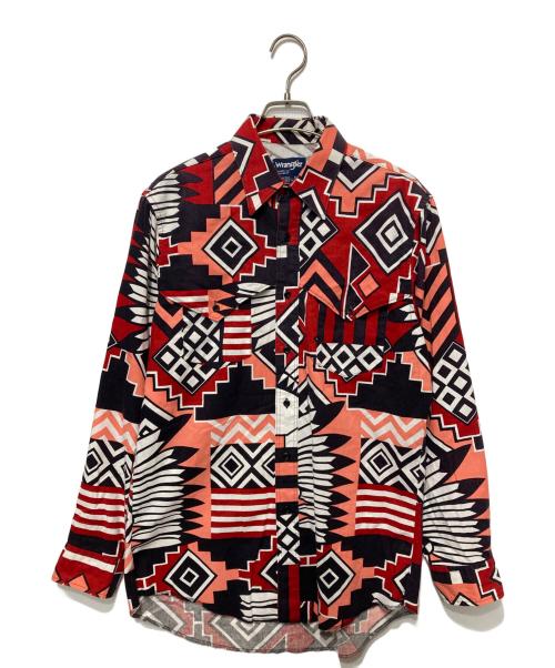 Wrangler（ラングラー）Wrangler (ラングラー) 90s ネイティブ柄ウエスタンシャツ レッド サイズ:16-34の古着・服飾アイテム