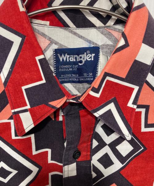 Wrangler（ラングラー）Wrangler (ラングラー) 90s ネイティブ柄ウエスタンシャツ レッド サイズ:16-34の古着・服飾アイテム