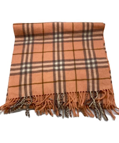 Burberry's（バーバリーズ）Burberry's (バーバリーズ) カシミヤチェックマフラー オレンジの古着・服飾アイテム