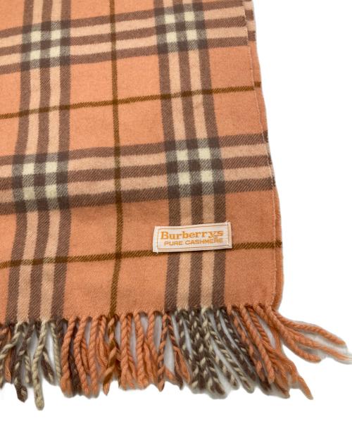 Burberry's（バーバリーズ）Burberry's (バーバリーズ) カシミヤチェックマフラー オレンジの古着・服飾アイテム