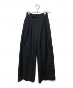 anuansアニュアンス）の古着「ウールブレンドツータックストレートパンツ」｜ブラック