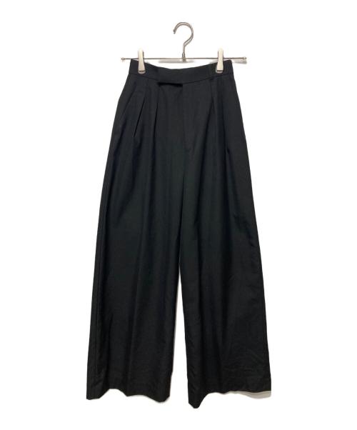anuans（アニュアンス）anuans (アニュアンス) ウールブレンドツータックストレートパンツ ブラック サイズ:Sの古着・服飾アイテム