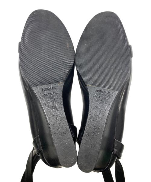 HERMES（エルメス）HERMES (エルメス) レザーリボンパンプス ブラック サイズ:サイズ刻印が消えている為不明（採寸値参照）の古着・服飾アイテム