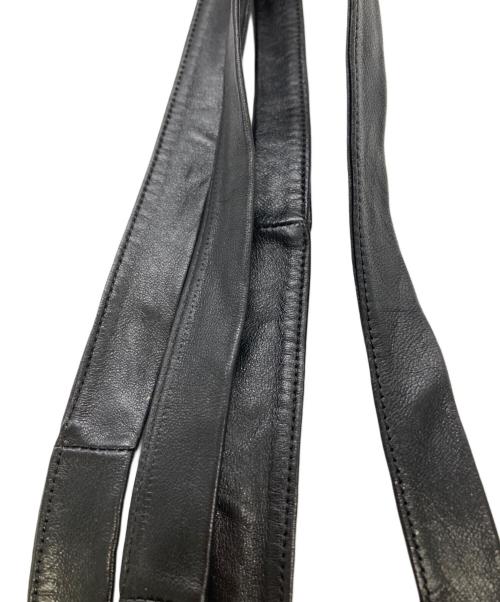 HERMES（エルメス）HERMES (エルメス) レザーリボンパンプス ブラック サイズ:サイズ刻印が消えている為不明（採寸値参照）の古着・服飾アイテム