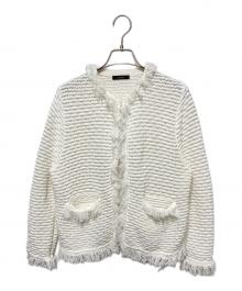 allureville（アルアバイル）の古着「ミックスツイードニットジャケット」｜ホワイト