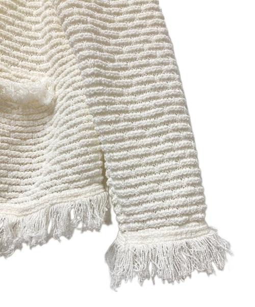 allureville（アルアバイル）allureville (アルアバイル) ミックスツイードニットジャケット ホワイト サイズ:2の古着・服飾アイテム