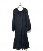 sara mallikaサラマリカ）の古着「Cotton Gauze Long Dress/コットンガーゼロングドレス」｜ブラック