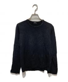 tricot COMME des GARCONS（トリココムデギャルソン）の古着「90sヴィンテージ カーブ切替 ウールジャージー ニット カットソー」｜ブラック