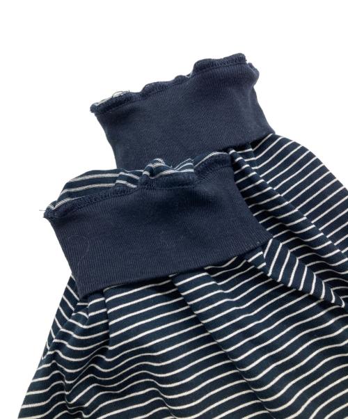 is-ness（イズネス）is-ness (イズネス) BALLOON STRIPES LONG SLEEVE T SHIRT ネイビー サイズ:Mの古着・服飾アイテム