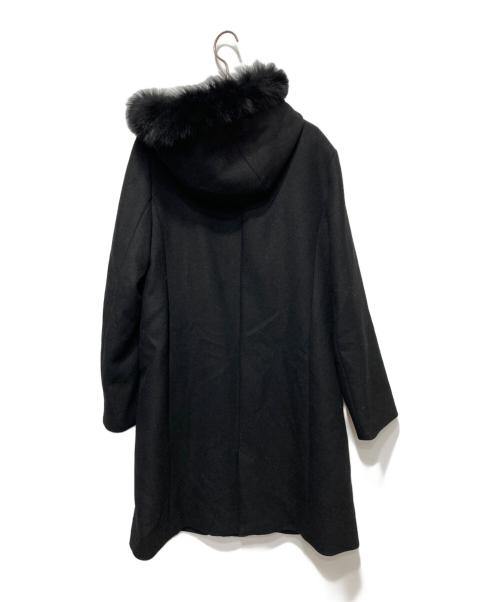 OPAQUE.CLIP（オペークドットクリップ）OPAQUE.CLIP (オペークドットクリップ) ウール混フーデットファーコート ブラック サイズ:Lの古着・服飾アイテム
