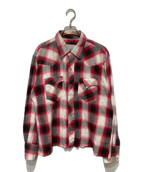 H BAR C（エイチバーシー）H BAR C (エイチバーシー) 70’S ウエスタンシャツ レッド サイズ:34の古着・服飾アイテム