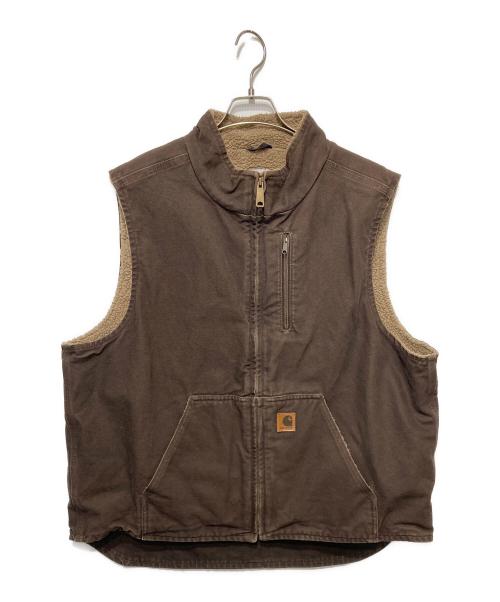 CarHartt（カーハート）CarHartt (カーハート) 裏ボアダックベスト ブラウン サイズ:XLの古着・服飾アイテム