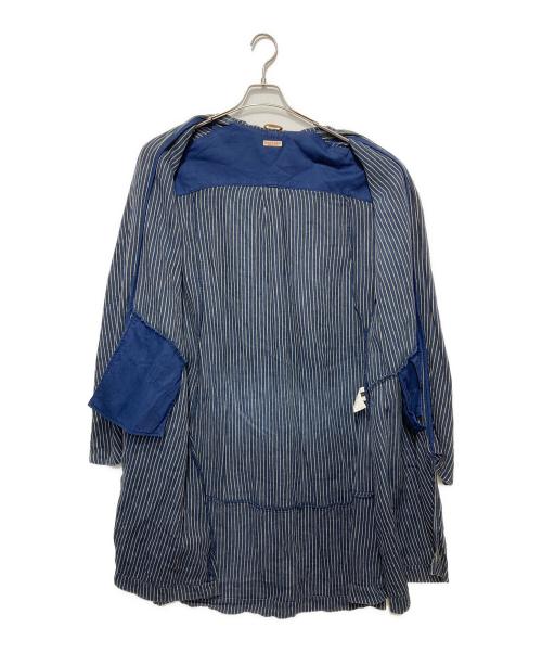KAPITAL（キャピタル）KAPITAL (キャピタル) リネンストライプカシュクールコート インディゴ サイズ:1の古着・服飾アイテム