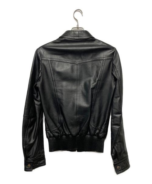 DOLCE & GABBANA（ドルチェ＆ガッバーナ）DOLCE & GABBANA (ドルチェ＆ガッバーナ) レザージャケット ブラック サイズ:44の古着・服飾アイテム