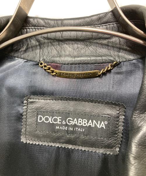 DOLCE & GABBANA（ドルチェ＆ガッバーナ）DOLCE & GABBANA (ドルチェ＆ガッバーナ) レザージャケット ブラック サイズ:44の古着・服飾アイテム