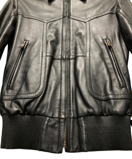 DOLCE & GABBANA（ドルチェ＆ガッバーナ）DOLCE & GABBANA (ドルチェ＆ガッバーナ) レザージャケット ブラック サイズ:44の古着・服飾アイテム