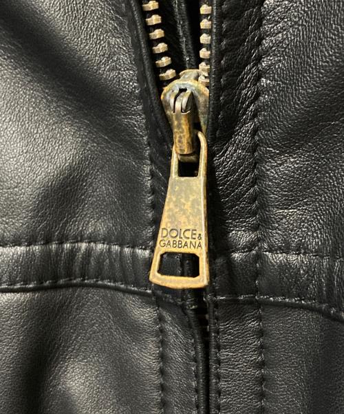 DOLCE & GABBANA（ドルチェ＆ガッバーナ）DOLCE & GABBANA (ドルチェ＆ガッバーナ) レザージャケット ブラック サイズ:44の古着・服飾アイテム