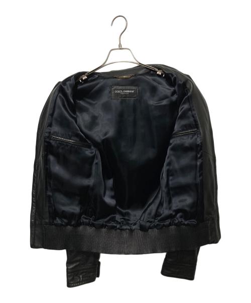 DOLCE & GABBANA（ドルチェ＆ガッバーナ）DOLCE & GABBANA (ドルチェ＆ガッバーナ) レザージャケット ブラック サイズ:44の古着・服飾アイテム