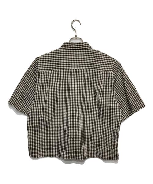 JOURNAL STANDARD（ジャーナルスタンダード）JOURNAL STANDARD (ジャーナルスタンダード) ミニ チェック クロップド 半袖 シャツ ブラック×ベージュ サイズ:Lの古着・服飾アイテム