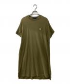 FRED PERRYフレッドペリー）の古着「BOXY PIQUE T-SHIRT DRESS」｜カーキ