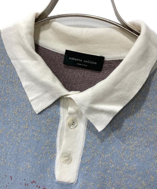 ROBERTO COLLINA（ロベルトコリーナ）ROBERTO COLLINA (ロベルトコリーナ) ニットポロシャツ ブルー サイズ:表記なしの古着・服飾アイテム