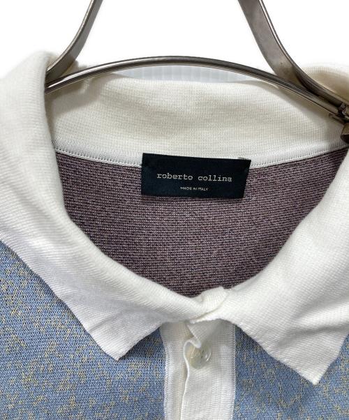 ROBERTO COLLINA（ロベルトコリーナ）ROBERTO COLLINA (ロベルトコリーナ) ニットポロシャツ ブルー サイズ:表記なしの古着・服飾アイテム