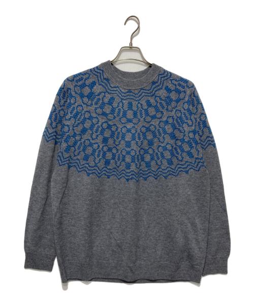 WHITE MOUNTAINEERING（ホワイトマウンテ二アニング）WHITE MOUNTAINEERING (ホワイトマウンテ二アニング) NORDIC PATTERN ROUND YORK KNIT PULLOVER グレー 未使用品の古着・服飾アイテム