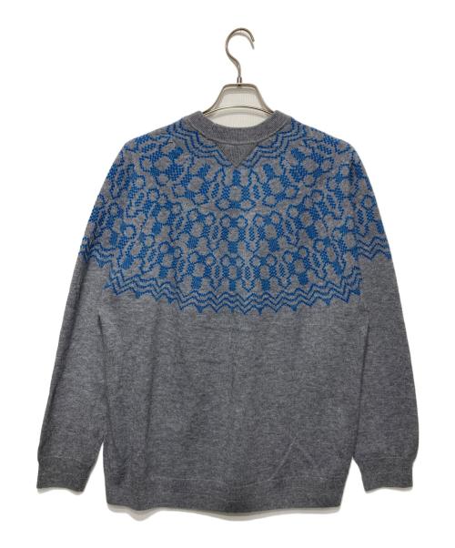 WHITE MOUNTAINEERING（ホワイトマウンテ二アニング）WHITE MOUNTAINEERING (ホワイトマウンテ二アニング) NORDIC PATTERN ROUND YORK KNIT PULLOVER グレー 未使用品の古着・服飾アイテム