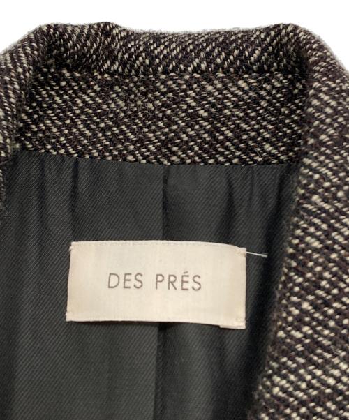 DES PRES（デ プレ）DES PRES (デ プレ) ウールスラブミックス ピークドラペルジャケット ブラウン サイズ:36の古着・服飾アイテム