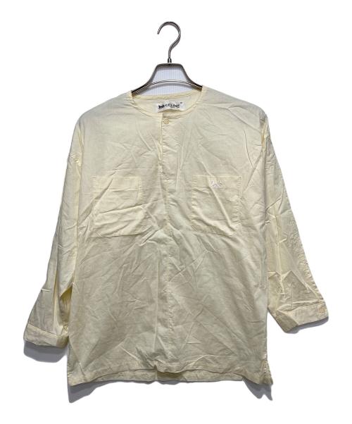 CELINE（セリーヌ）CELINE (セリーヌ) ロゴ刺繍プルオーバーシャツ イエロー サイズ:Mの古着・服飾アイテム