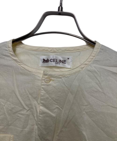 CELINE（セリーヌ）CELINE (セリーヌ) ロゴ刺繍プルオーバーシャツ イエロー サイズ:Mの古着・服飾アイテム