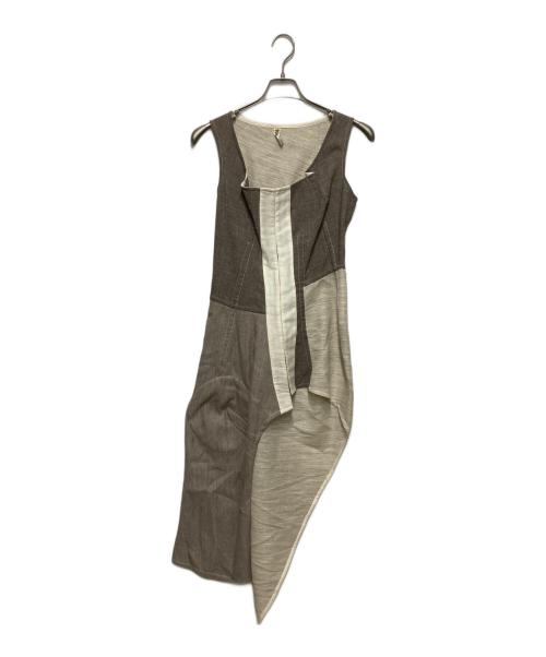 COMME des GARCONS（コムデギャルソン）COMME des GARCONS (コムデギャルソン) ウールコットン変形ノースリーブワンピース ベージュ サイズ:Sの古着・服飾アイテム