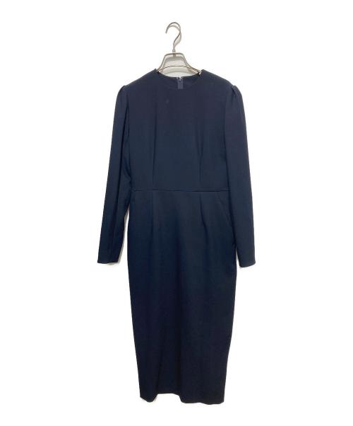 ETRE（エトレ）etre (エトレ) ダブルクロスウエストマークドレス ネイビー サイズ:Mの古着・服飾アイテム