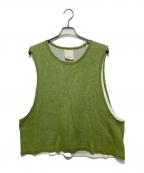 refomedリフォメッド）の古着「COTTON LAYERED MESH BIBS」｜グリーン