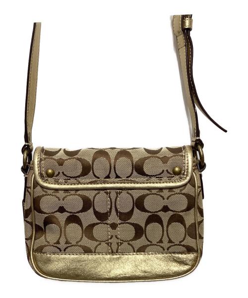 COACH（コーチ）COACH (コーチ) ターンロックシグネチャーショルダーバッグ ブラウンの古着・服飾アイテム