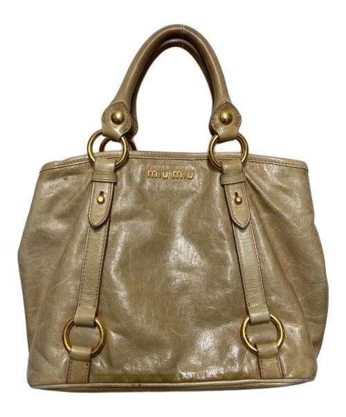 MIU MIU（ミュウミュウ）MIU MIU (ミュウミュウ) 2WAYバッグ ブラウンの古着・服飾アイテム