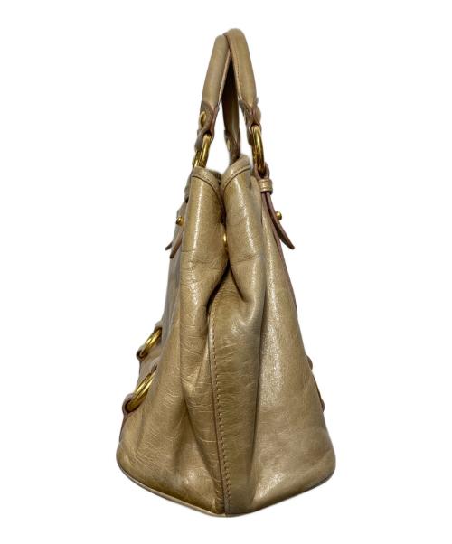 MIU MIU（ミュウミュウ）MIU MIU (ミュウミュウ) 2WAYバッグ ブラウンの古着・服飾アイテム